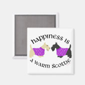 Wheaten & Black Scottie Happy Magnet (Vorderseite/Rückseite)