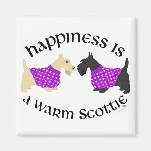 Wheaten & Black Scottie Happy Magnet (Vorne)