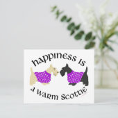 Wheaten & Black Scottie Happy Postkarte (Stehend Vorderseite)