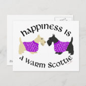 Wheaten & Black Scottie Happy Postkarte (Vorne/Hinten)