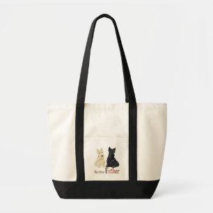 Wheaten & Black Scotties feiern Vatertag Tragetasche