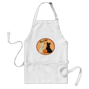 Wheaten & Black Scottish Terrier Halloween Schürze