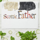 Wheaten & Black Scottish Terriers Father Geschirrtuch (Gefaltet)