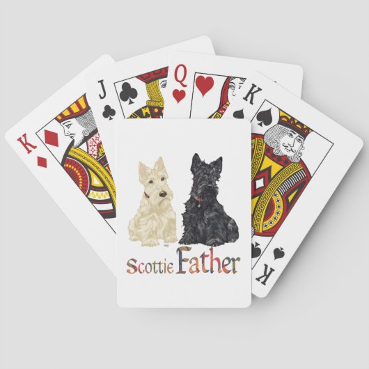 Wheaten & Black Scottish Terriers Father Spielkarten (Rückseite)