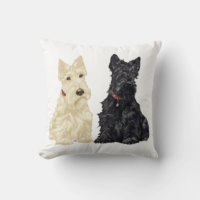 Wheaten & Black Scottish Terriers Kissen (Vorderseite)