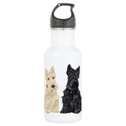 Wheaten & Black Scottish Terriers Trinkflasche (Vorderseite)