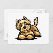 Wheaten Cairn Terrier Art Postkarte (Vorne/Hinten)