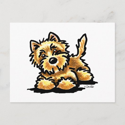 Wheaten Cairn Terrier Art Postkarte (Vorderseite)