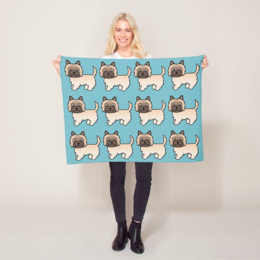 Wheaten Cairn Terrier Cartoon Dog Fleecedecke (Beispiel)