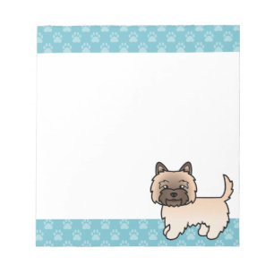 Wheaten Cairn Terrier Cartoon Hund & Blaue Ränder Notizblock