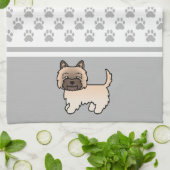 Wheaten Cairn Terrier Dog & Gray Paws Muster Geschirrtuch (Gefaltet)