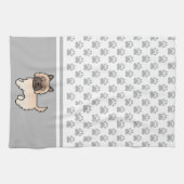 Wheaten Cairn Terrier Dog & Gray Paws Muster Geschirrtuch (Horizontal)