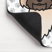 Wheaten Cairn Terrier Dog Illustration & Paws Mousepad (Ecke)