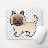 Wheaten Cairn Terrier Dog Illustration & Paws Mousepad (Mit Mouse)