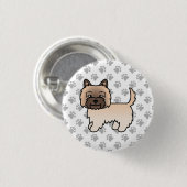 Wheaten Cairn Terrier Hund Niedliche Illustrations Button (Vorne & Hinten)
