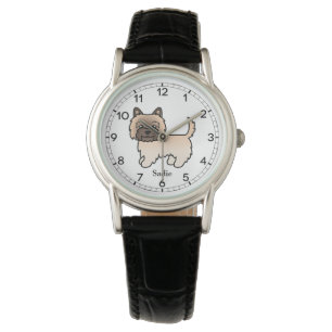 Wheaten Cairn Terrier Hund Zeichnung & Benutzerdef Armbanduhr