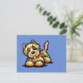 Wheaten Cairn Terrier Postkarte (Stehend Vorderseite)