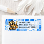 Wheaten Cairn Terrier Studio Blue Patchwork (Insitu)