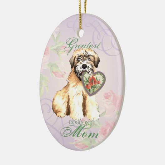 Wheaten Heart Mama Keramik Ornament (Links)