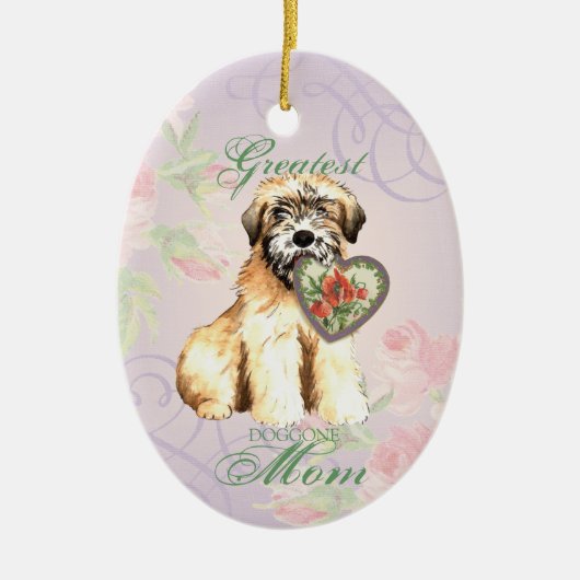 Wheaten Heart Mama Keramik Ornament (Vorne)