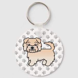 Wheaten Norfolk Terrier Cartoon Dog & Paws Schlüsselanhänger