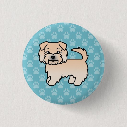 Wheaten Norfolk Terrier Dog On Blue Button (Vorderseite)