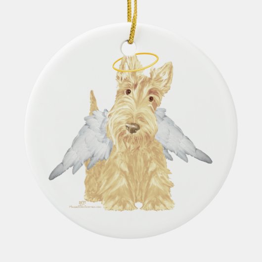 Wheaten Scottie Angel Keramikornament (Vorne)