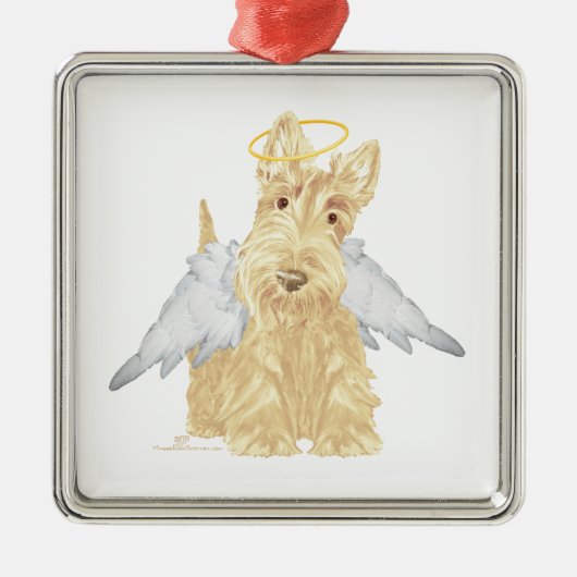 Wheaten Scottie Angel Ornament Aus Metall (Vorne)
