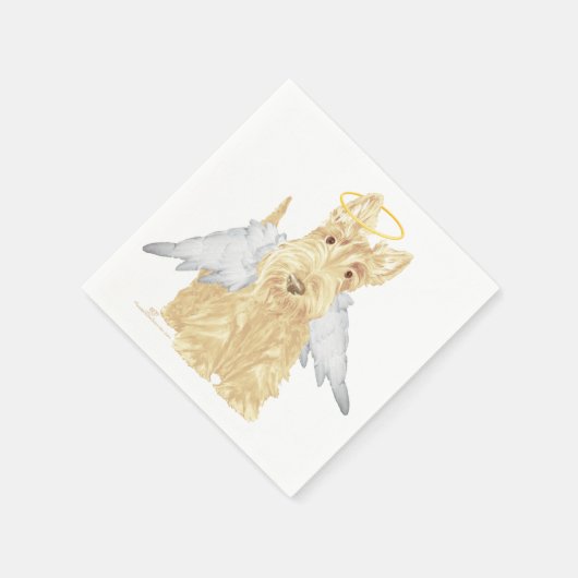 Wheaten Scottie Angel Serviette (Ecke)