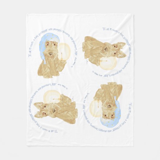 Wheaten Scottie Goodnight Fleecedecke (Vorderseite)