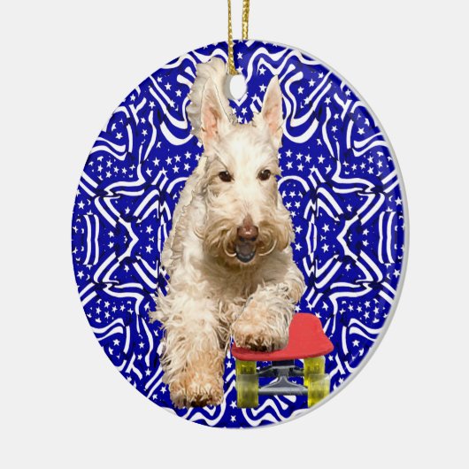 Wheaten Scottie Skateboard Ornament (Links)