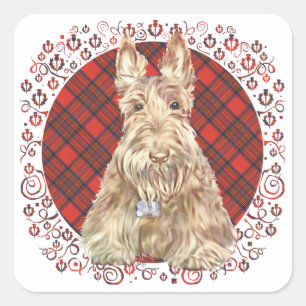 Wheaten Scottie Tartan Aufkleber