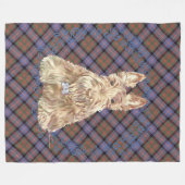 Wheaten Scottie Tartan Fleecedecke (Vorderseite (Horizontal))