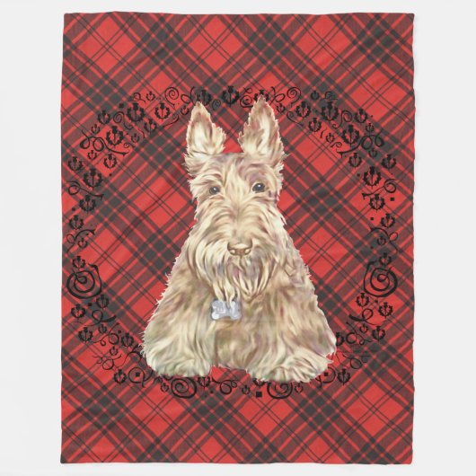 Wheaten Scottie Tartan Fleecedecke (Vorderseite)
