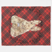 Wheaten Scottie Tartan Fleecedecke (Vorderseite (Horizontal))