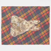 Wheaten Scottie Tartan Fleecedecke (Vorderseite (Horizontal))