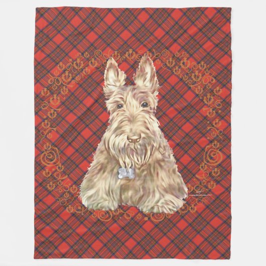 Wheaten Scottie Tartan Fleecedecke (Vorderseite)
