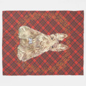 Wheaten Scottie Tartan Fleecedecke (Vorderseite (Horizontal))