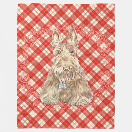 Wheaten Scottie Tartan Fleecedecke (Vorderseite)