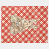Wheaten Scottie Tartan Fleecedecke (Vorderseite (Horizontal))