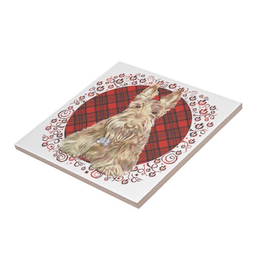 Wheaten Scottie Tartan Fliese (Seite)