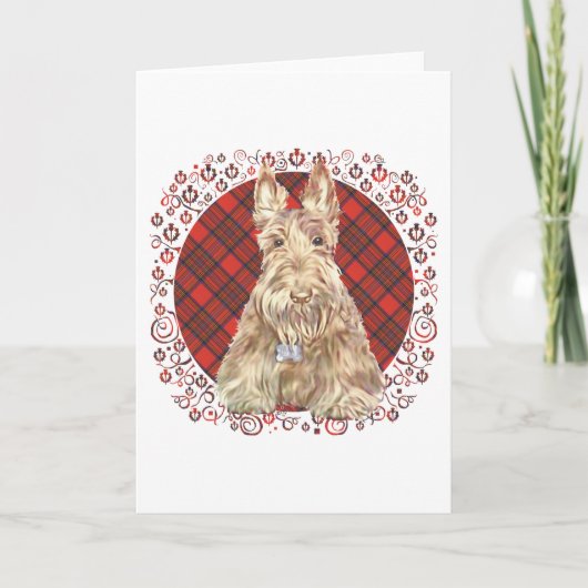 Wheaten Scottie Tartan Karte (Vorderseite)