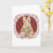 Wheaten Scottie Tartan Karte (Gelbe Blume)