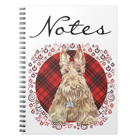 Wheaten Scottie Tartan Notizblock (Vorderseite)