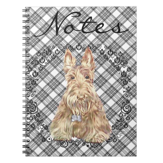 Wheaten Scottie Tartan Notizblock (Vorderseite)