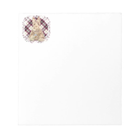 Wheaten Scottie Tartan Notizblock (Vorderseite)