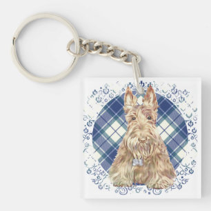 Wheaten Scottie Tartan Schlüsselanhänger