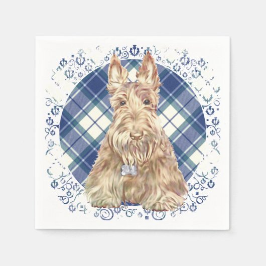 Wheaten Scottie Tartan Serviette (Vorderseite)
