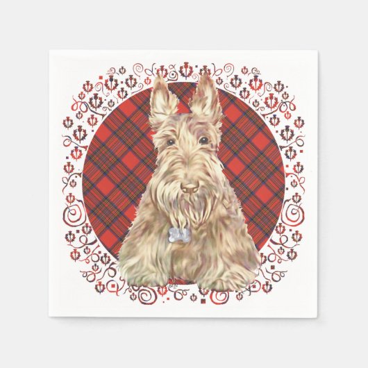 Wheaten Scottie Tartan Serviette (Vorderseite)