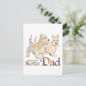 Wheaten Scotties Celebrate Vatertag Postkarte (Stehend Vorderseite)